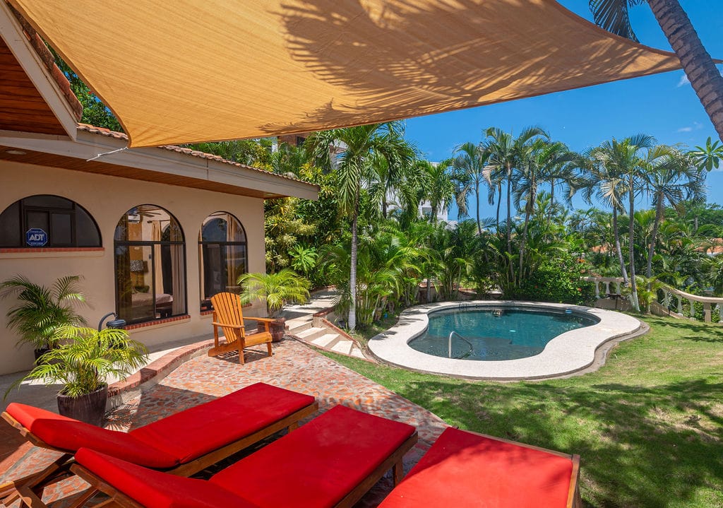 Pool and tropical backyard