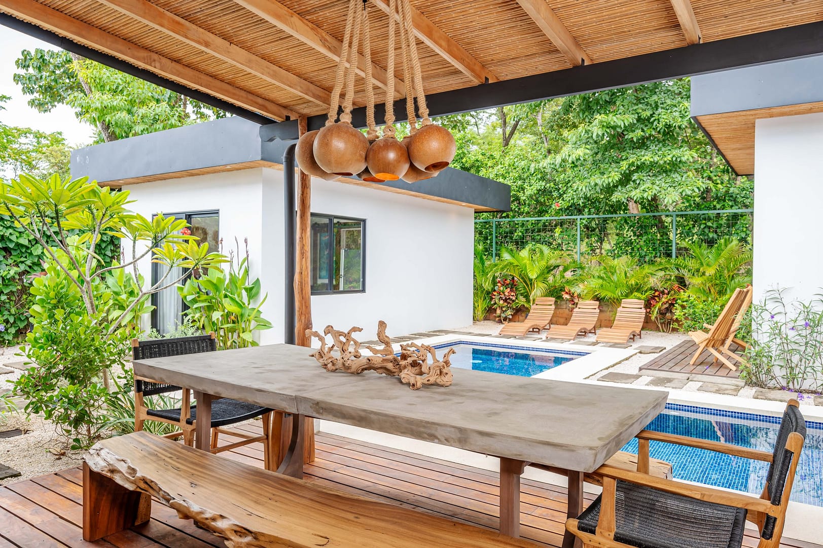 Dining table poolside
